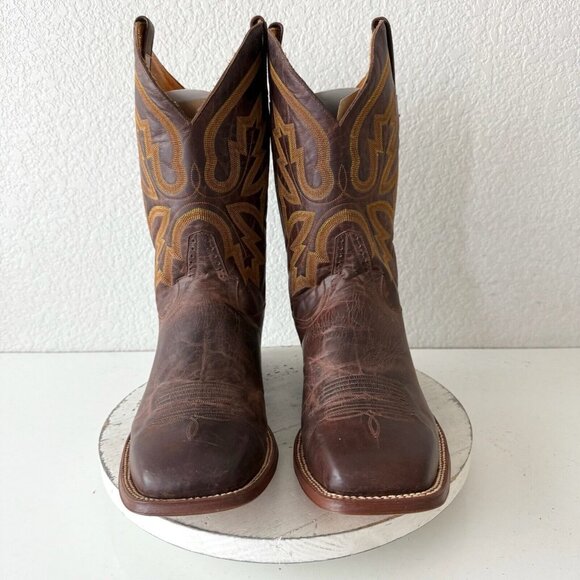 Rod Patrick Mens Cowboy Boots 12.5EE Perro Loco Brown Leather Western Square Toe - Picture 5 of 12